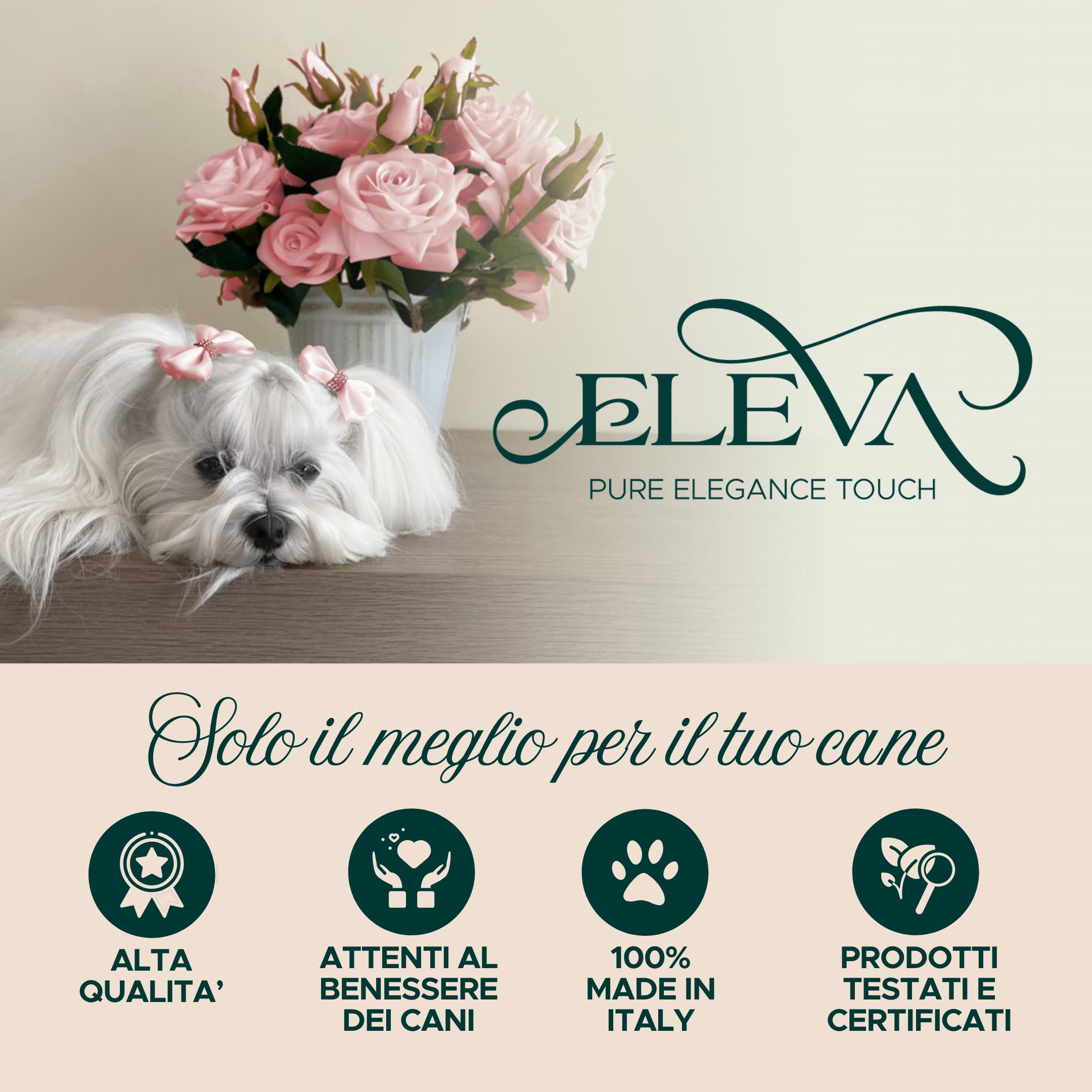 ELEVA PET - Shampoo Cani Pelo Lungo - all'Olio Essenziale di Lavanda con Vitamine - Ammorbidisce, Idrata ed Igenizza il Pelo - Milgiora Salute e Qualità del Pelo - Made in Italy - 1000 ml