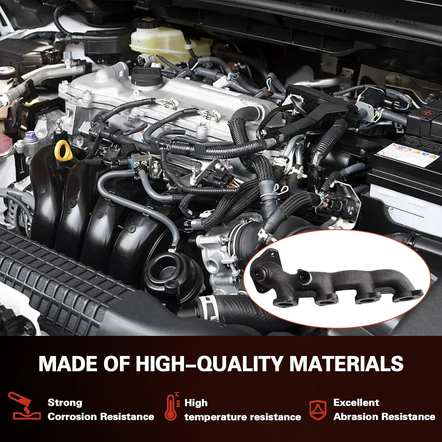 Left Exhaust Manifold Kit with Includes Required Gaskets And Hardware Compatible with 1997-1998 Expedition 4.6L V8,1997-1998 F150 4.6L V8, 1997-1998 F250 4.6L V8 engine, OE: 674-407 EPA