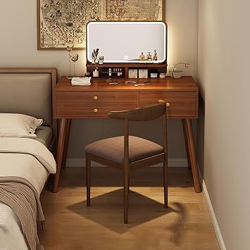 wooden makeup desk vanity set for bedroom dressing room vanity vanity with mirror and stool storage bench for bedroom with touch led light vanity small vanity for bedroom vanity mirror and light