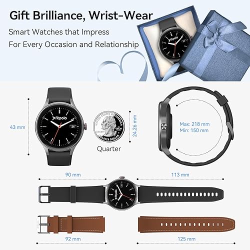 Miniatura 8 de Relojes inteligentes para hombresmujeres (2 bandas), reloj inteligente redondo de 1.27 pulgadas con llamadas Bluetooth (casarespuesta), monitor de