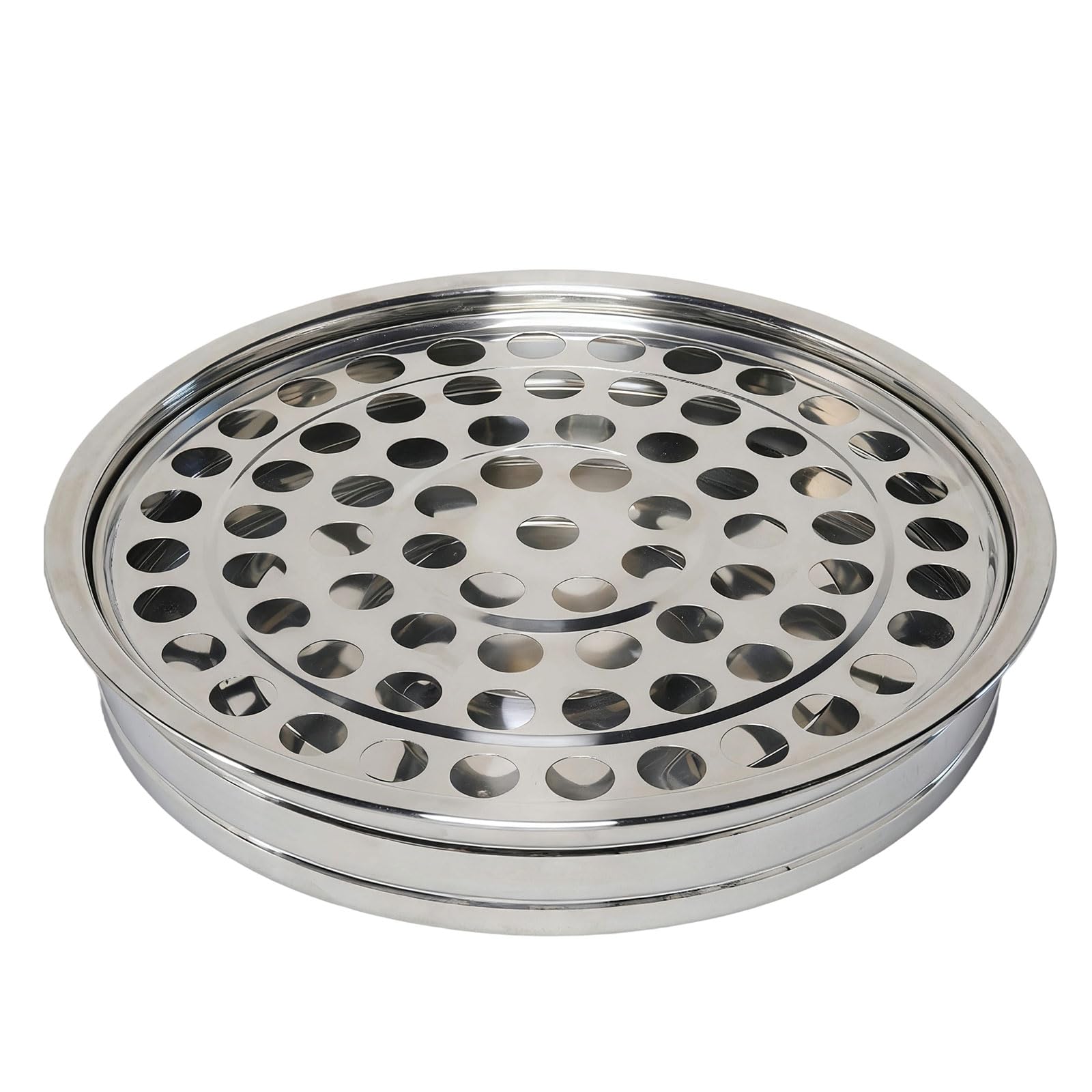Vassoio per tazza da comunione in acciaio inox, design a 72 fori con coperchio, piatto con grande capacità per servizi religiosi, forniture in chiesa, ciotola per comunione in acciaio inox