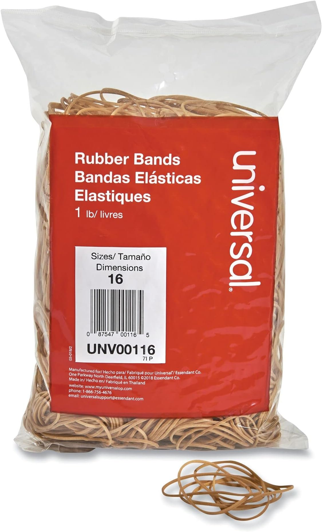 Rubber Bands, Size 16, 1lb Pack