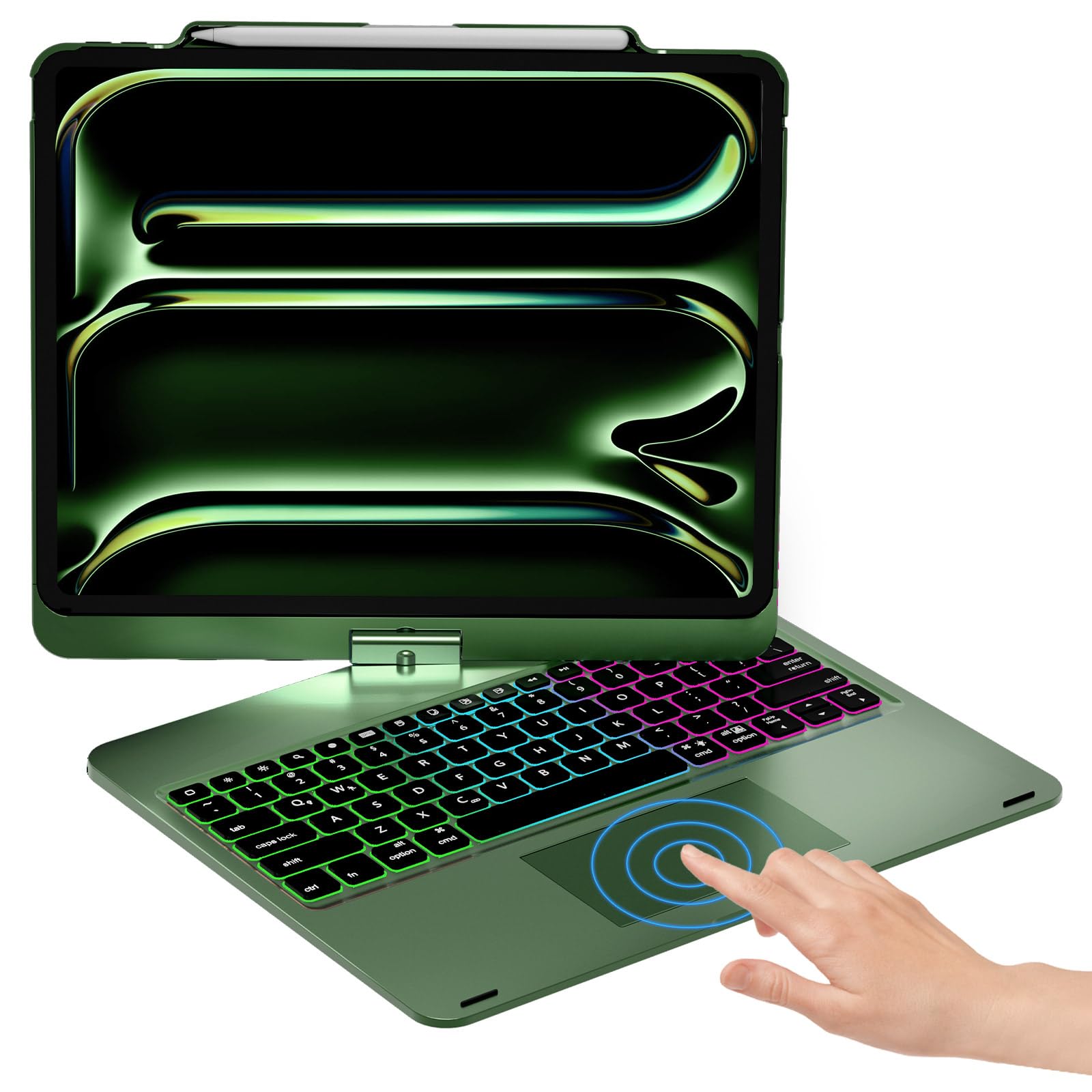 Photo 1 of NOKBABO Keyboard Case for iPad Pro 13 & iPad Air 13?Pro 12.9 - Dark Green