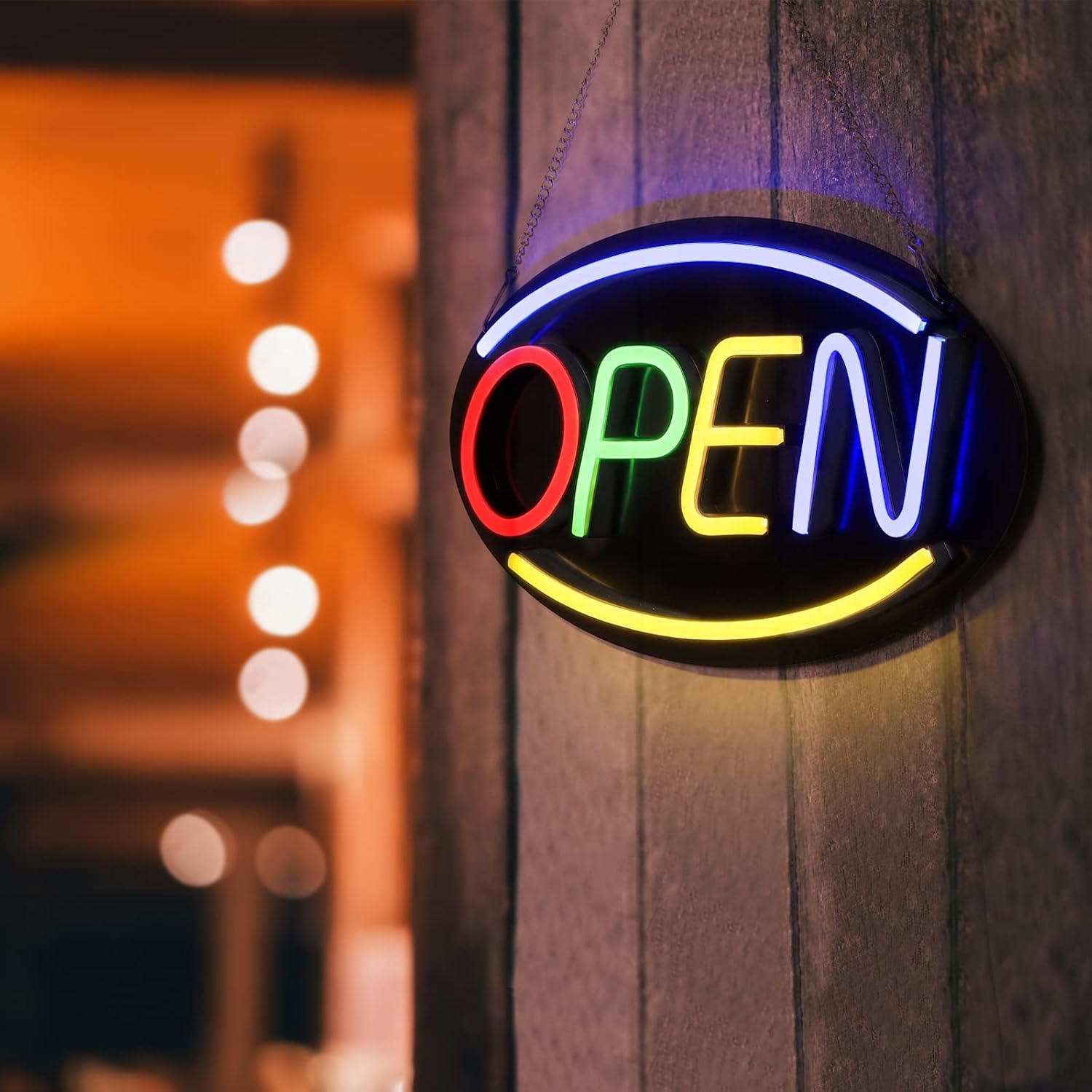 Buy 2 Pack Open Signs for Business 4 Colors, OUSHENG 16.5x8 Neon LED