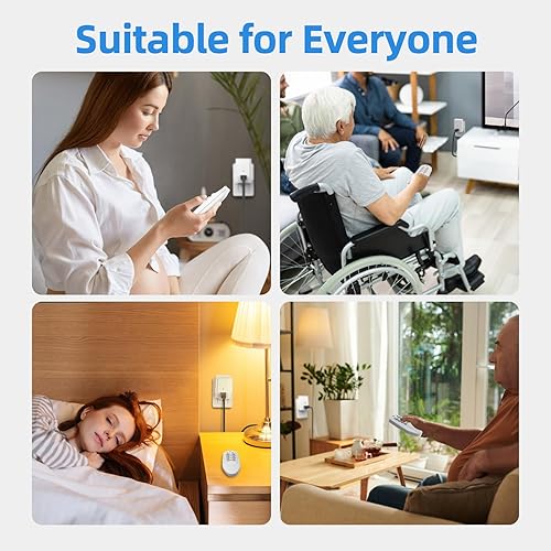 Miniatura 7 de TiFFCOFiO Enchufe de salida de control remoto, interruptores de luz inalámbricos para interiores, control remoto de rango de 100 pies, 15A1875W,