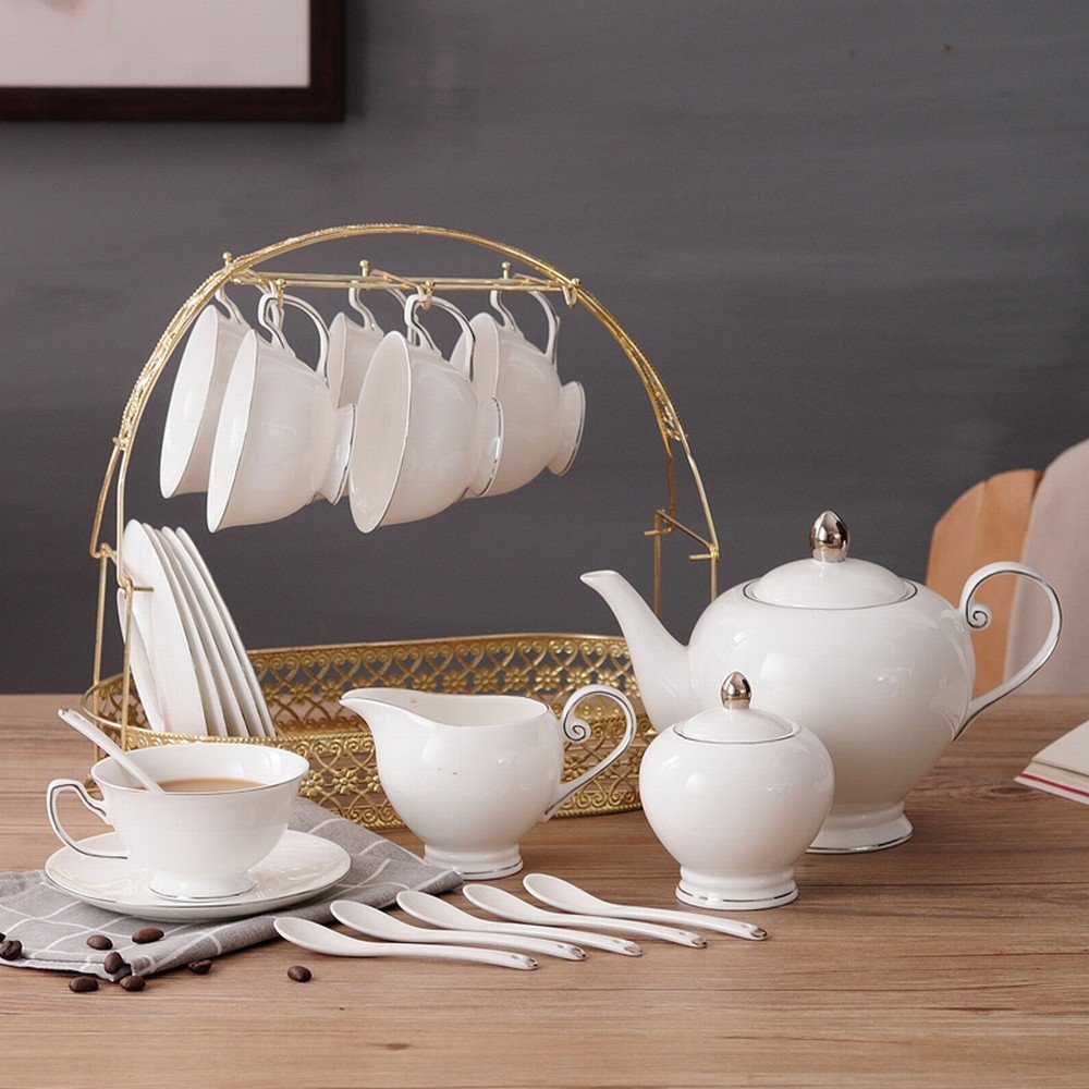VLX Keramik Kaffee Set Haushalt Einfachheit Englisch Nachmittagstee Tee Continental Blume Tee Tasse Kaffee Set,EIN