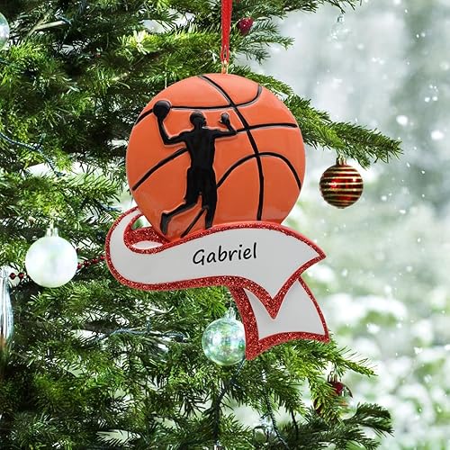 Miniatura 2 de Adorno de Navidad de baloncesto – Adorno deportivo personalizado de jugador de baloncesto – Regalo de entrenador de baloncesto, regalos de recuerdo
