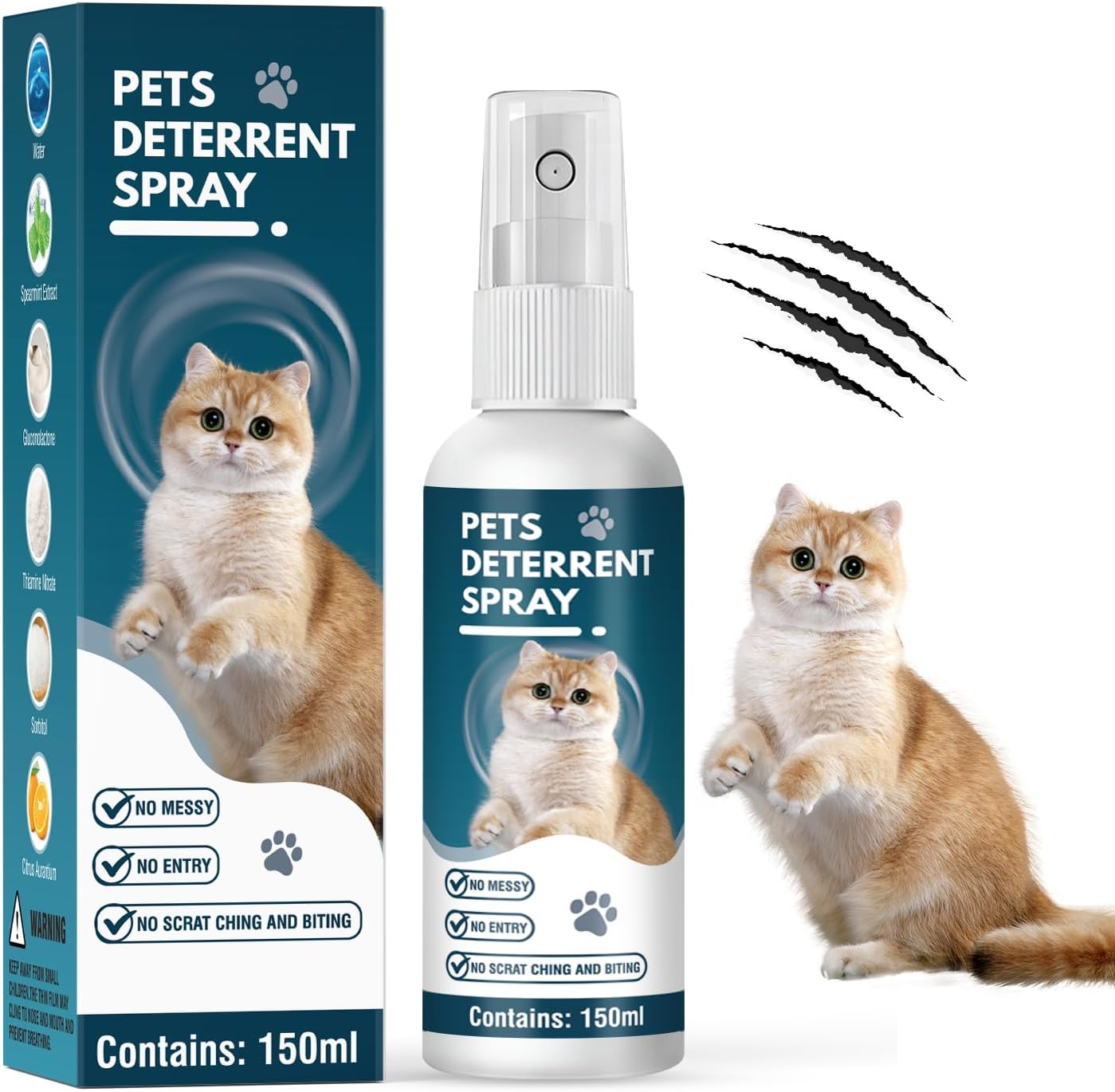 Cat Deterrent Spray,Cat Spray for Furniture,Bitter Spray for Cats,Pet Behavior Training,Keeps Cats Away,Plant Extracts