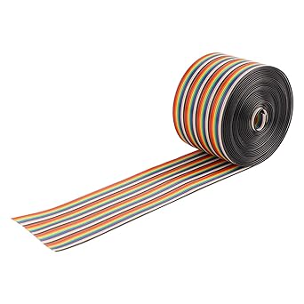 Wedinard Ribbon Cable, Rainbow Ribbon Cable, Oil Resistance Moisture Resistance Heat-Resistant Equipment Instruments for Electronic General Purpose Electrical(3 Meters Long)