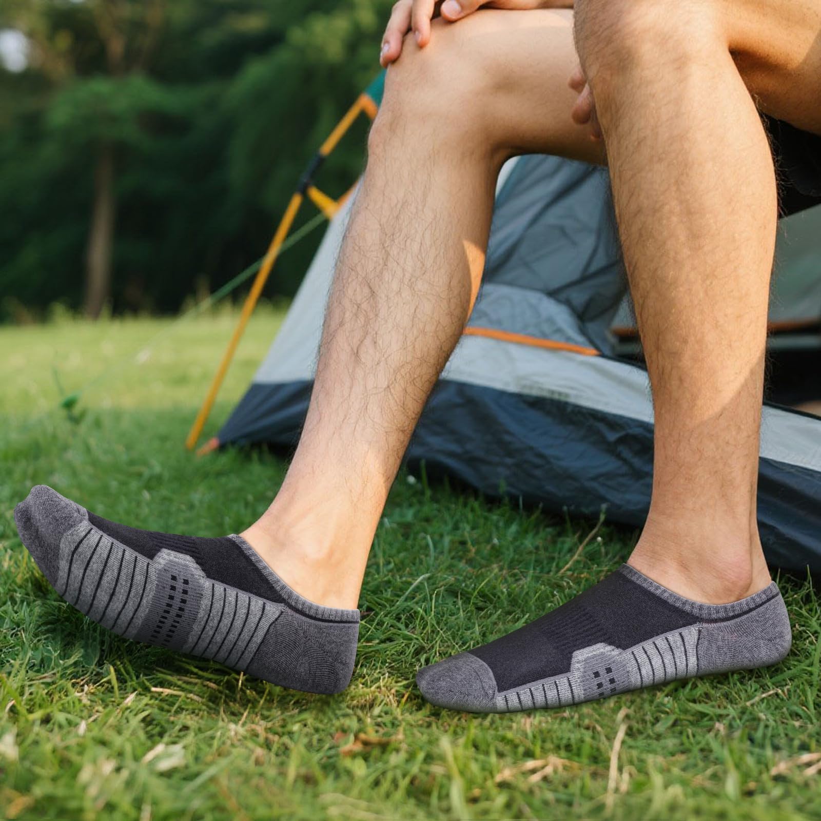 Men's No Show Trainer Socks Breathable Anti-Odor Lightweight Casual Low Cut Invisible Ankle Socks for Sneaker Canvas Shoes, 6 Pairs