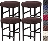 Vista 1 de HFCNMY Fundas de Taburete Rectangulares, Paquete de 4 Fundas Elásticas Rectangulares para Taburete de Bar Fundas de Taburete de Tocador Jacquard