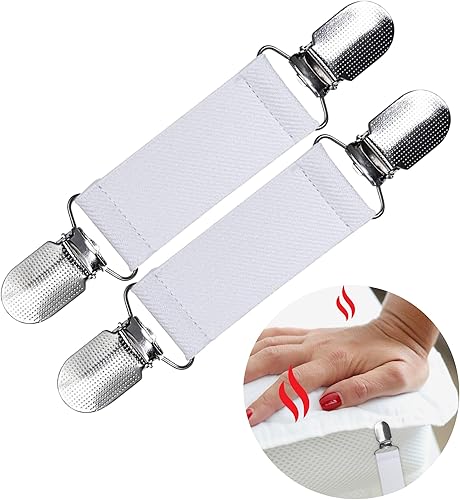 Miniatura 5 de Clip de cama de 3 pulgadas para calentar, correa ajustable para calentador de cama King y Queen, uso en las dos esquinas superiores para mantener el