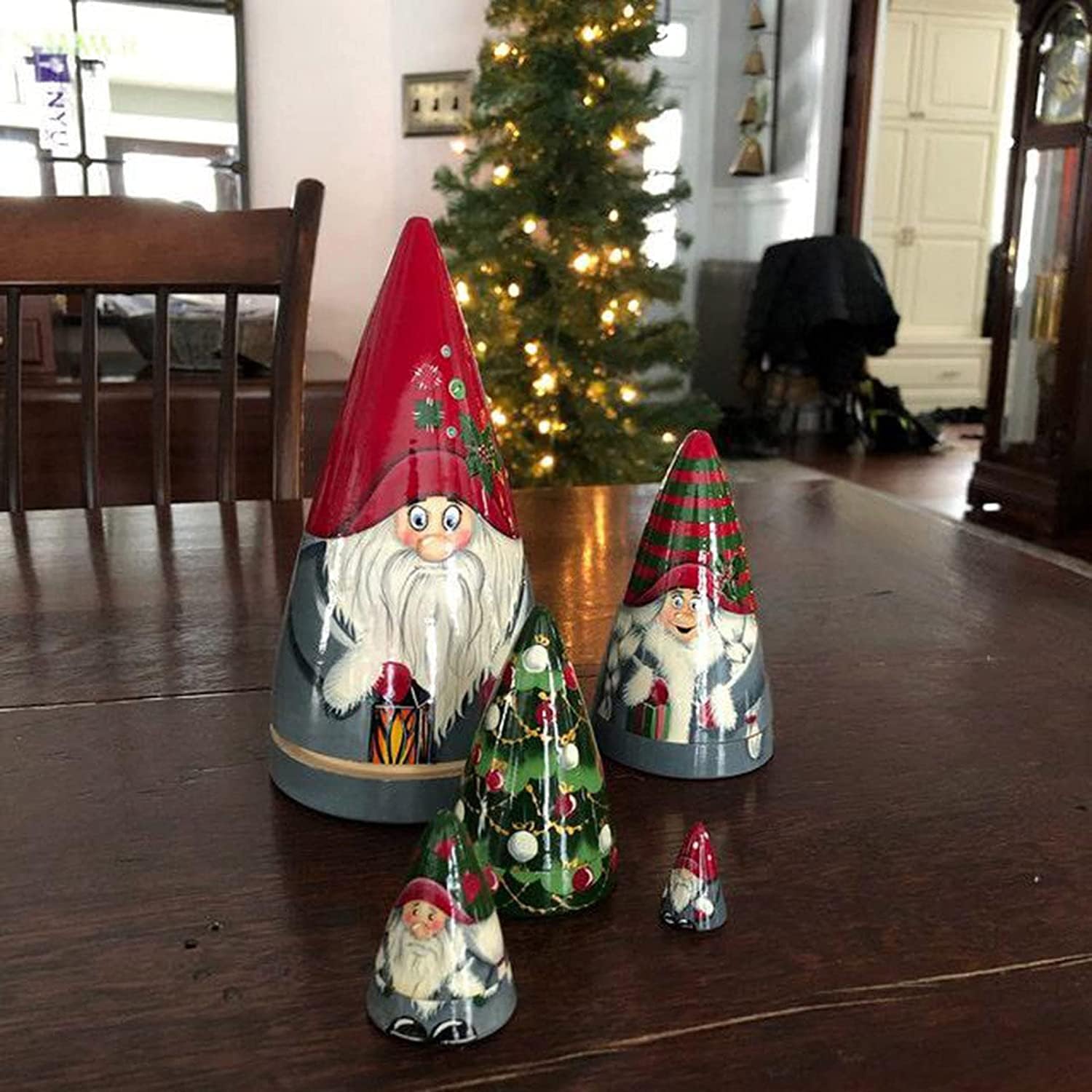 Stacking Dolls Resin Russian Nesting Dolls 10 Piece Set Standing Nesting Dolls Cone Russian Nesting Dolls for Boys Christmas Decorations