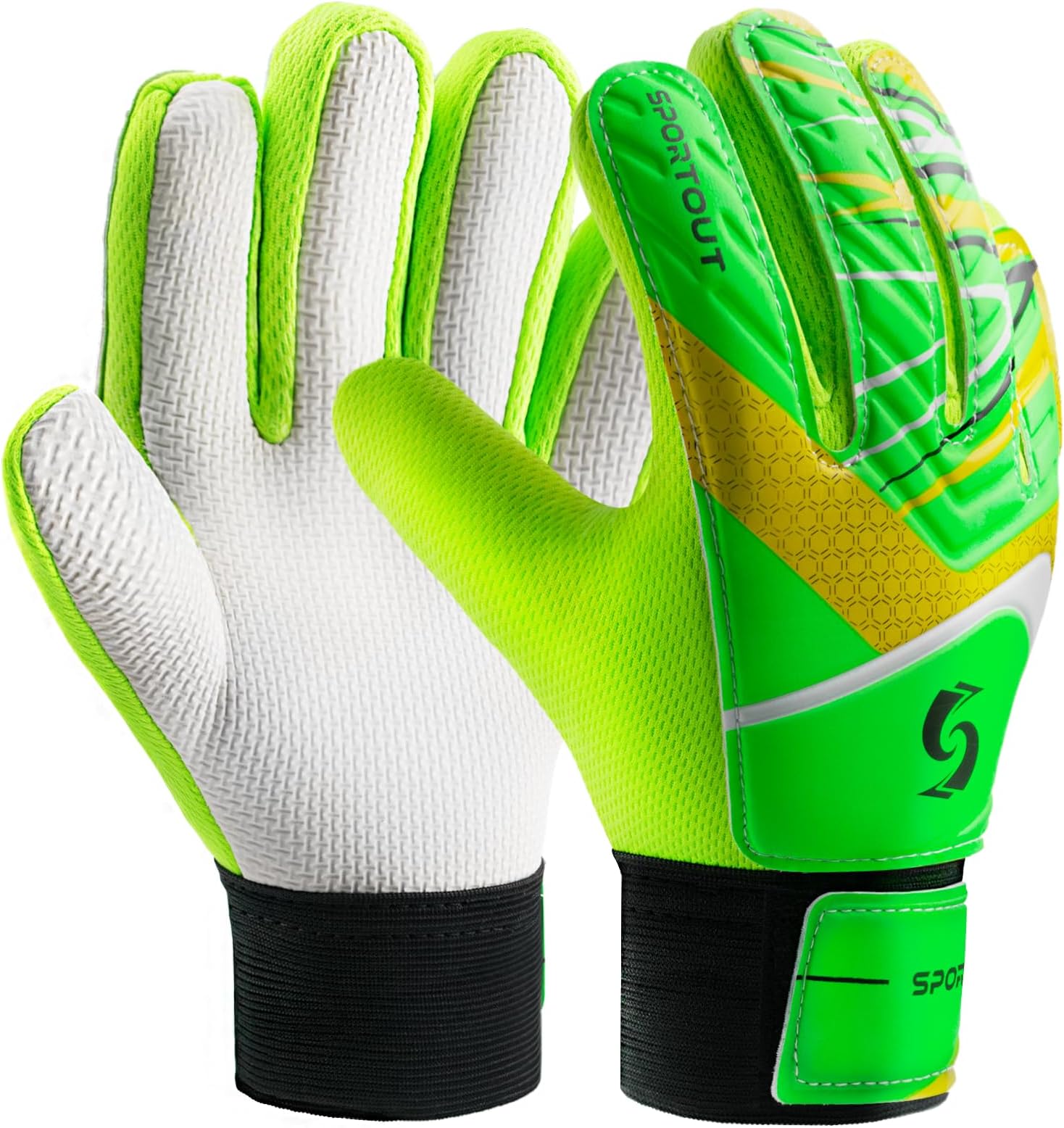 Sportout Goalkeeper Gloves for Kids Teens Football Goalkeeper Gloves Double Protection Wearability Super Support