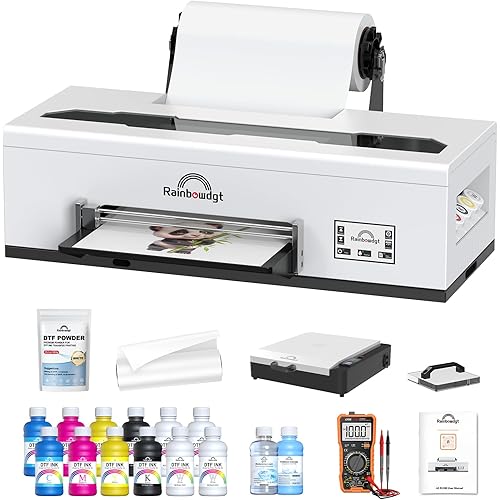 RAINBOWDGT R1390 DTF Printer, A3 T-Shirt Printing Machine with Oven Bundle, 13" DTF Apparel Printer, Direct to Film Heat Transfer, Suitable for Cotton, Denim, Canvas