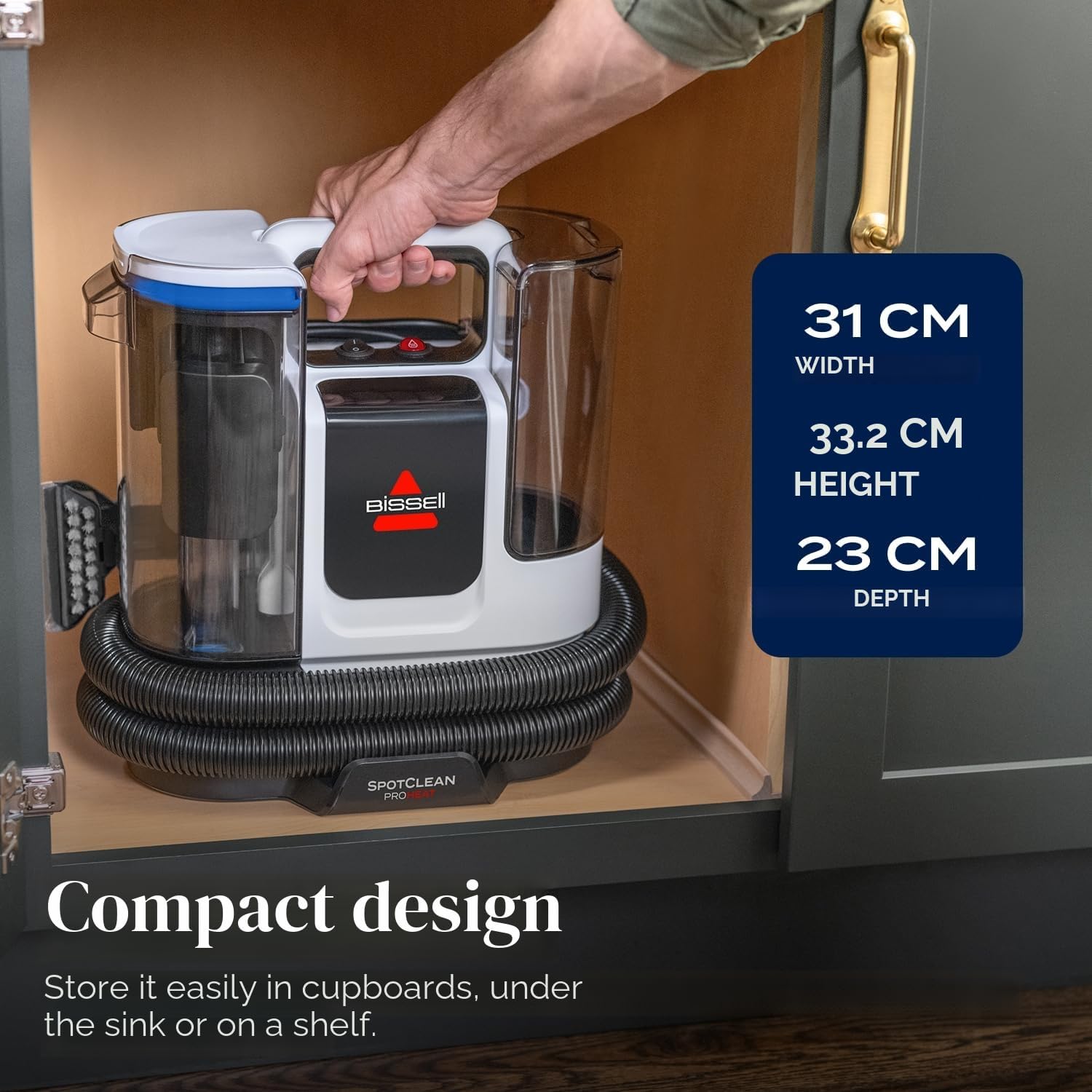 BISSELL SpotClean ProHeat Advanced, Shampouineuse, Shampouineuse Canapé Compact Multi-surfaces, Nettoyeur Canapé Tissu Moteur 1125W, Triple Nettoyage taches tenaces, Filaire, 3924N — vue 5