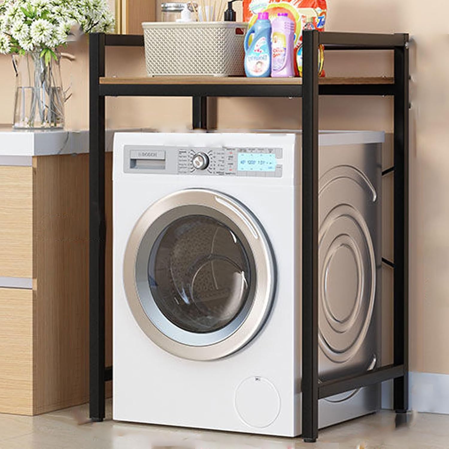 Bathroom Storage Organizer Shelf, Thick Board, Thickened Steel Pipe, NonSlip Foot