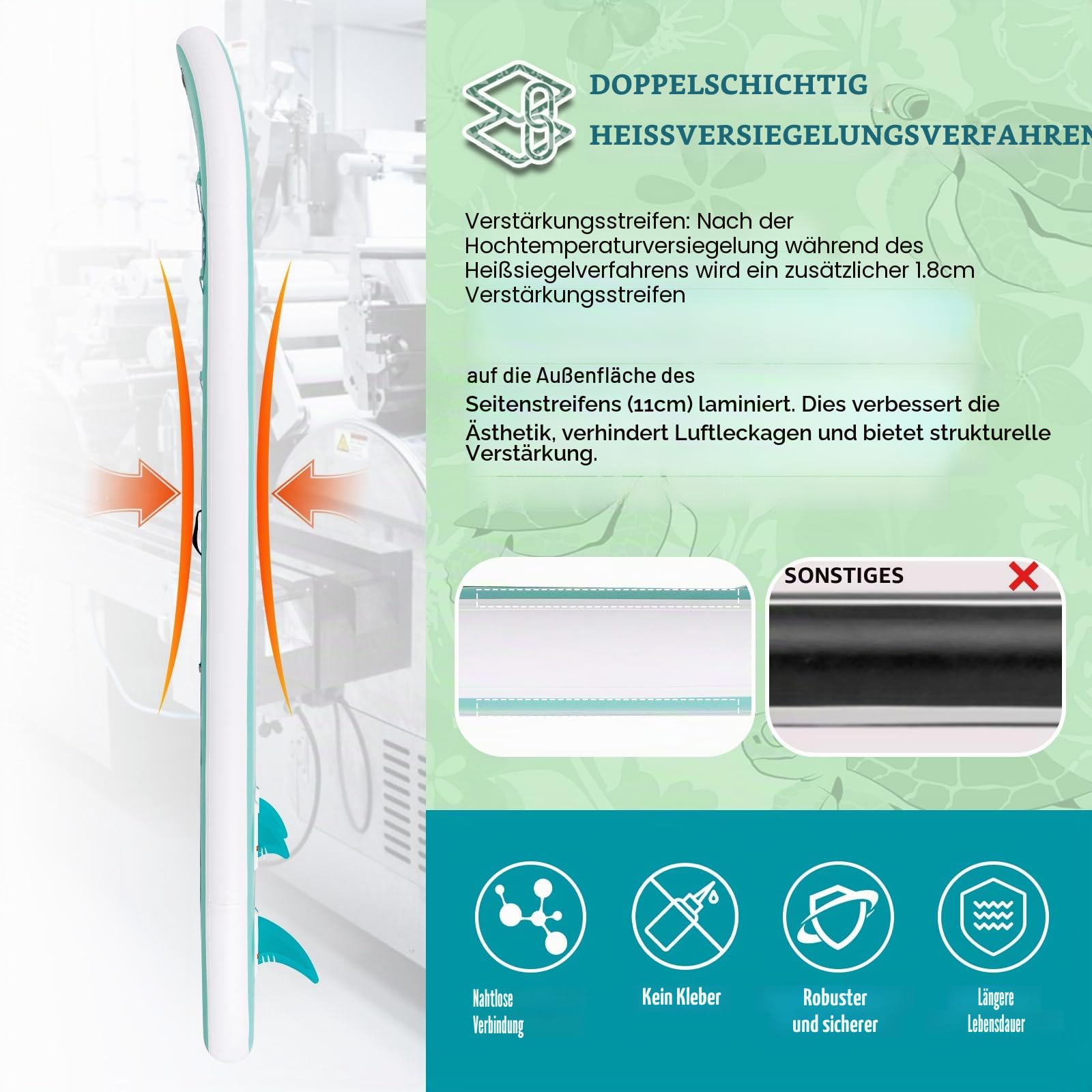 FEATH-R-LITE Aufblasbares Stand Up Paddle Board Ultraleicht Paddleboards - SUP Zubehör Verstellbares Paddel, Pumpe, Rucksack, Leine, Flossen für alle Schwierigkeitsstufen