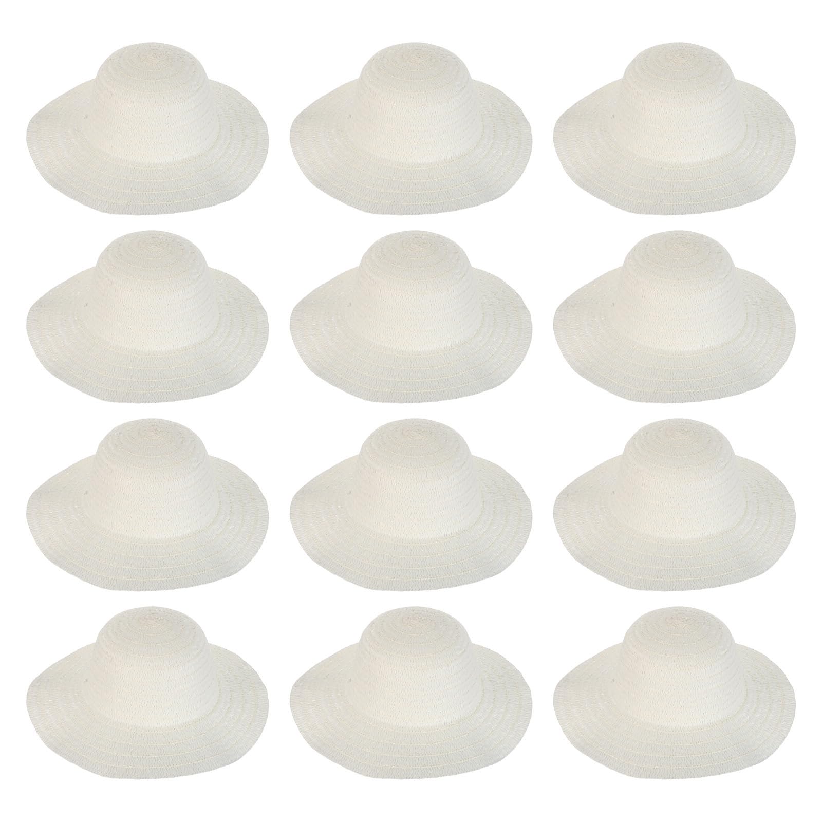 12 Piezas de Sombreros de Paja Tejidos Beige Mujeres Protección UV y Diseño de ala Ancha Uso Diario y Talleres de Disfraces Ninja