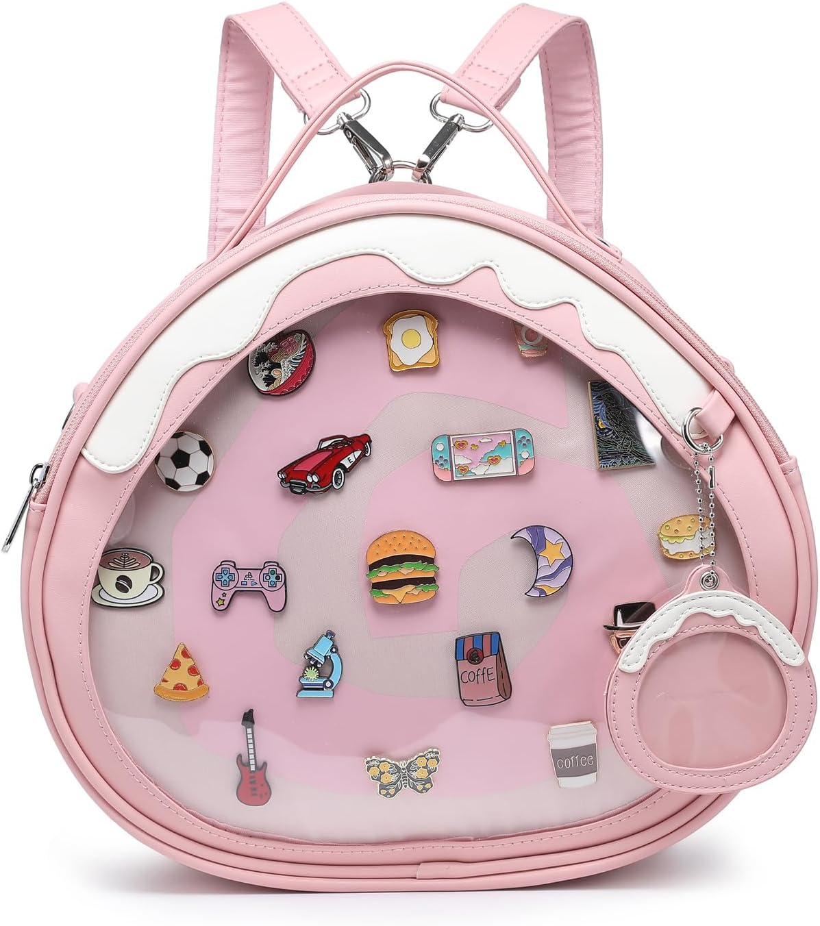 CHERRY SAUCE Ita Bag Multi-Purpose Backpack Crossbody Satchel Purse Kawaii Pin Display