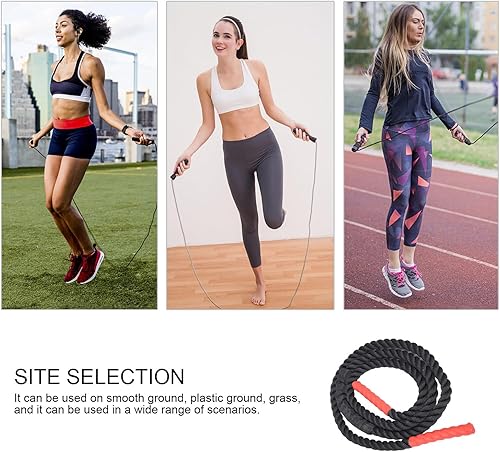 Miniatura 6 de Toyvian Heavy Duty Fitness Jump Rope Thick Weighted Skipping Rope for Adult Strength Training Mma Boxing Gym Workout