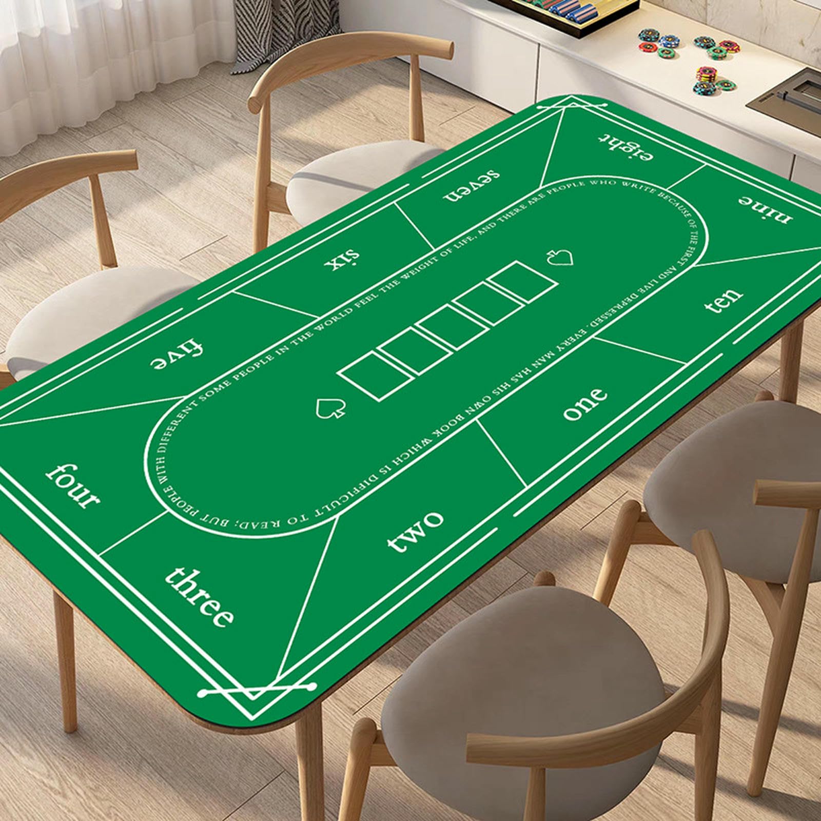 Tovaglie Tappetino da Tavolo Poker Texas Hold'em Antiscivolo Extra Large Baccarat-cubi Nero Blu-90 * 180 Cm