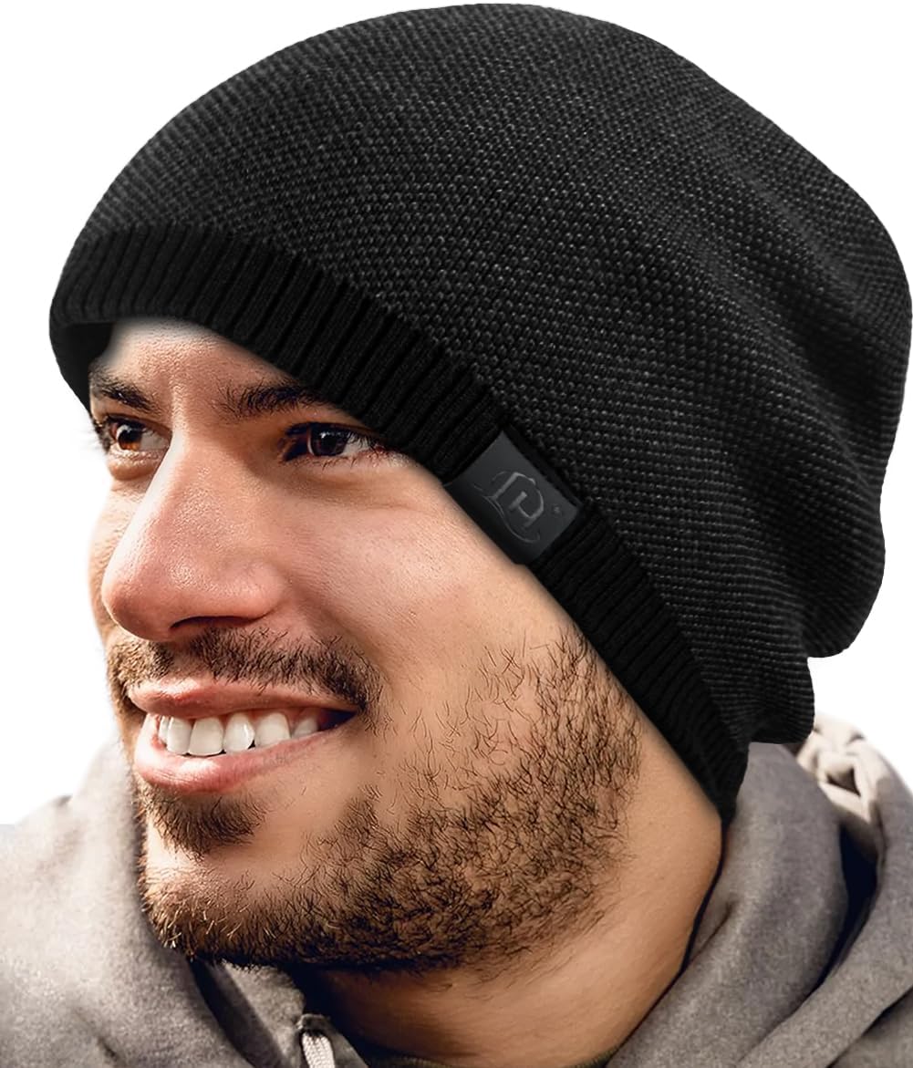 Lvaiz Mens Beanie Warm Winter Hat for Men Fleece Lined Beanie Thick Knit Hat Outdoor Skull Cap Unisex - Image 2