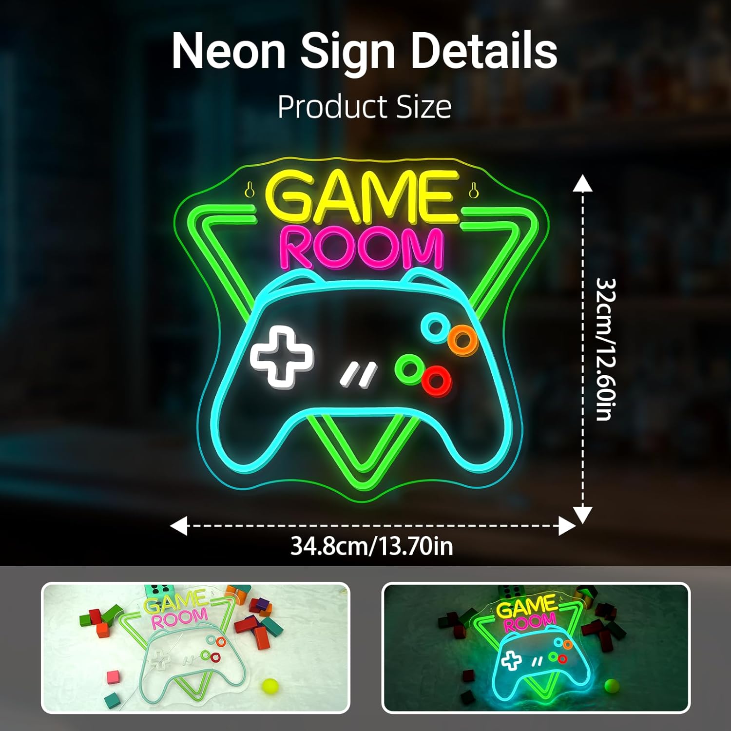 Gamerneon Game Room Neon Sign Gaming Neon Signs for Wall Decor Man Cave Led Light Game Zone Club Gamer Lover Teens Bedroom Home Boys Gift