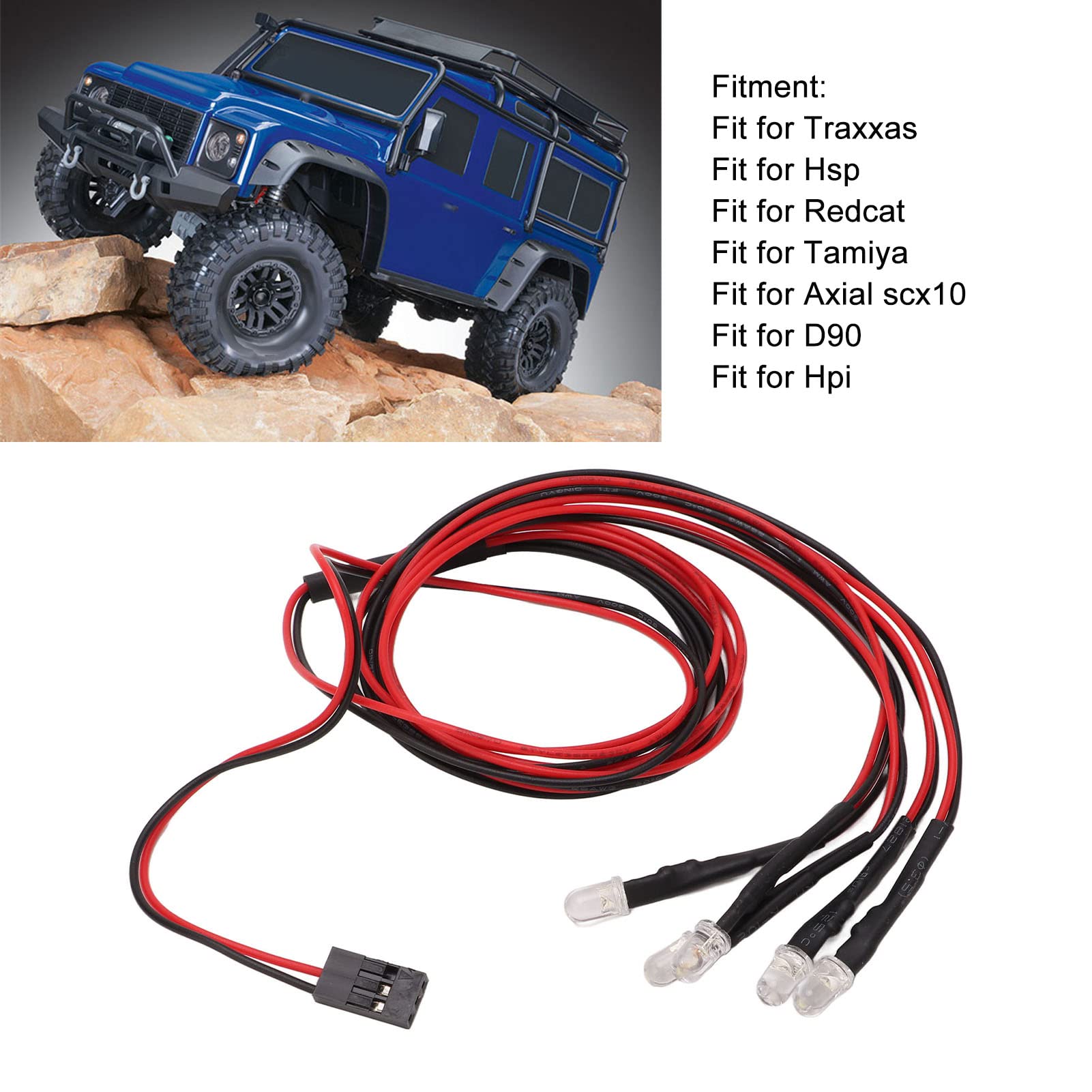 Bnineteenteam Set Luci LED Per Auto RC - 6 Pezzi Con Faro Anteriore E Posteriore - 3-7V Per Modello 1/10 Camion - 3
