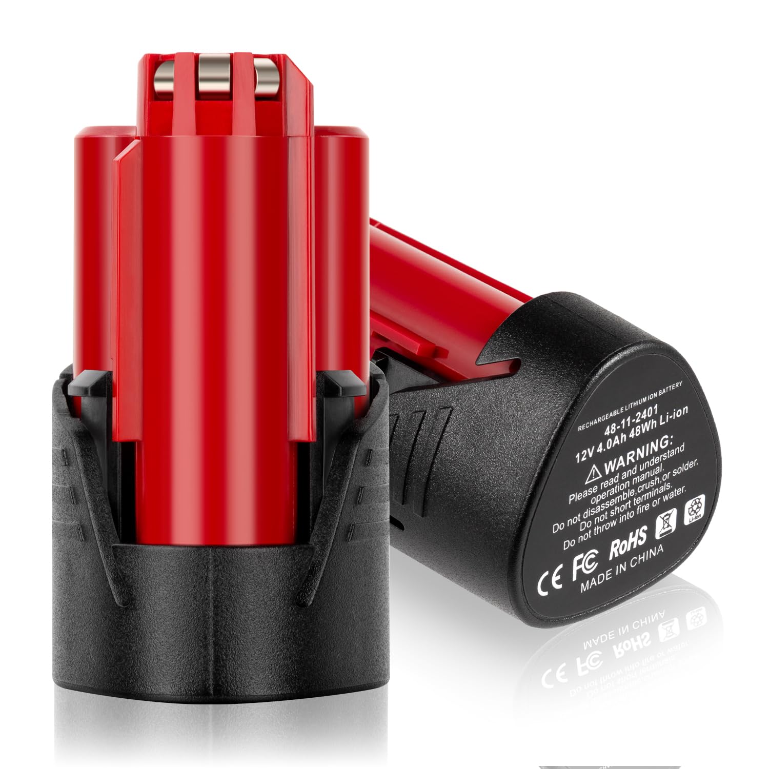 BATWAYPRO 4.0Ah High Capacity 2-Pack Replacement Battery for Milwaukee M12 12V Lithium-Ion Tools, Compatible with M12 Cordless Equipment & Heated