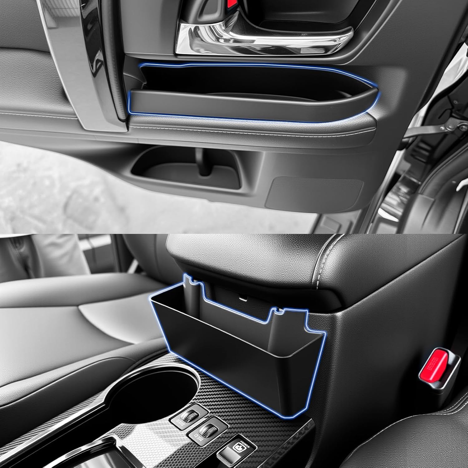 Door Handle Center Console Organizer Tray Fits for 2010-2024 Toyota 4Runner (Exclude Limited) Door Pocket Armrest Hanging Box Storage Compatible with 4Runner Interior Accessories, 5PCS