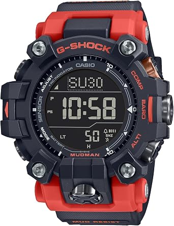 Casio GW-9500-1A4JF [G-Shock Master of G Series MUDMAN Triple Sensor Model] Imported Watch from Japan Model July 2023, Black/Orange, Modern