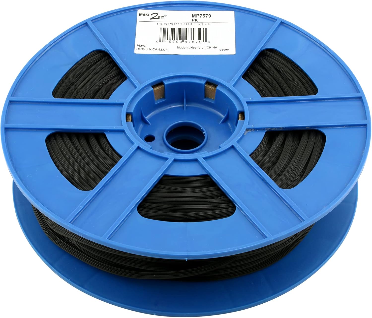 Prime-Line MP7579 Screen Retainer Spline, 0.175 In. (11/64 In.), Black, 250 ft. (1 Roll)