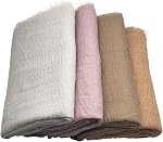 Women Cotton Hemp Scarf Shawl - 35.5"x70.9" Lightweight Breathable Wrap for Travel Beach Outdoor Sun Protection