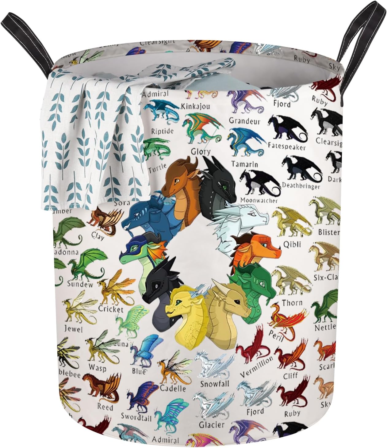 G2TUP Wing Dragon Darkstalker Storage With Handles Bucket Dragons Gift Dragon Tribes Foldable Storage Bucket Wings Dragon Bookish Merch (W Dragon LB)