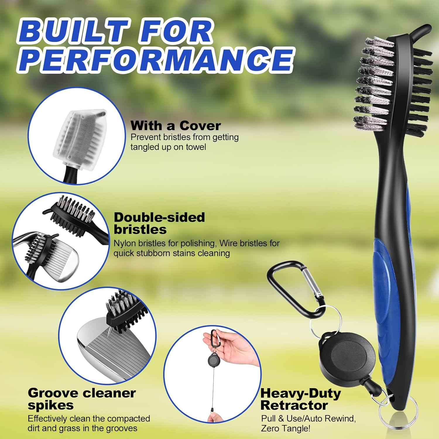 15 Pcs Golf Accessories Kit, Includes Cleaner Brush Towel Tees Golf Ball Bag with Hook Divot Tool with Ball Marker, Golf Essentials Kit for Women Man Gifts - Image 2