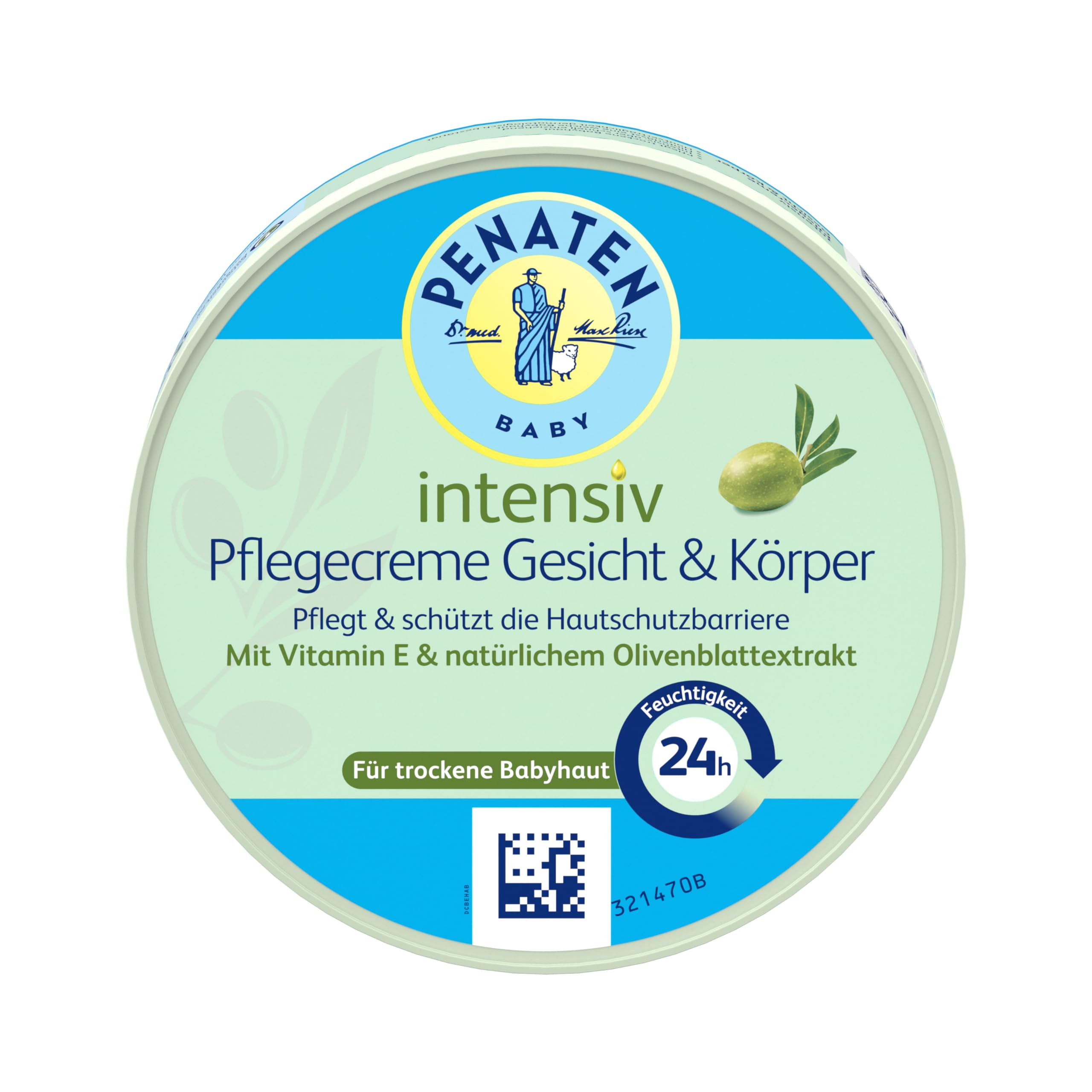 Penaten Crema intensiva per la cura del viso e del corpo del bambino con vitamina E, pelle sensibile e secca, 100 ml