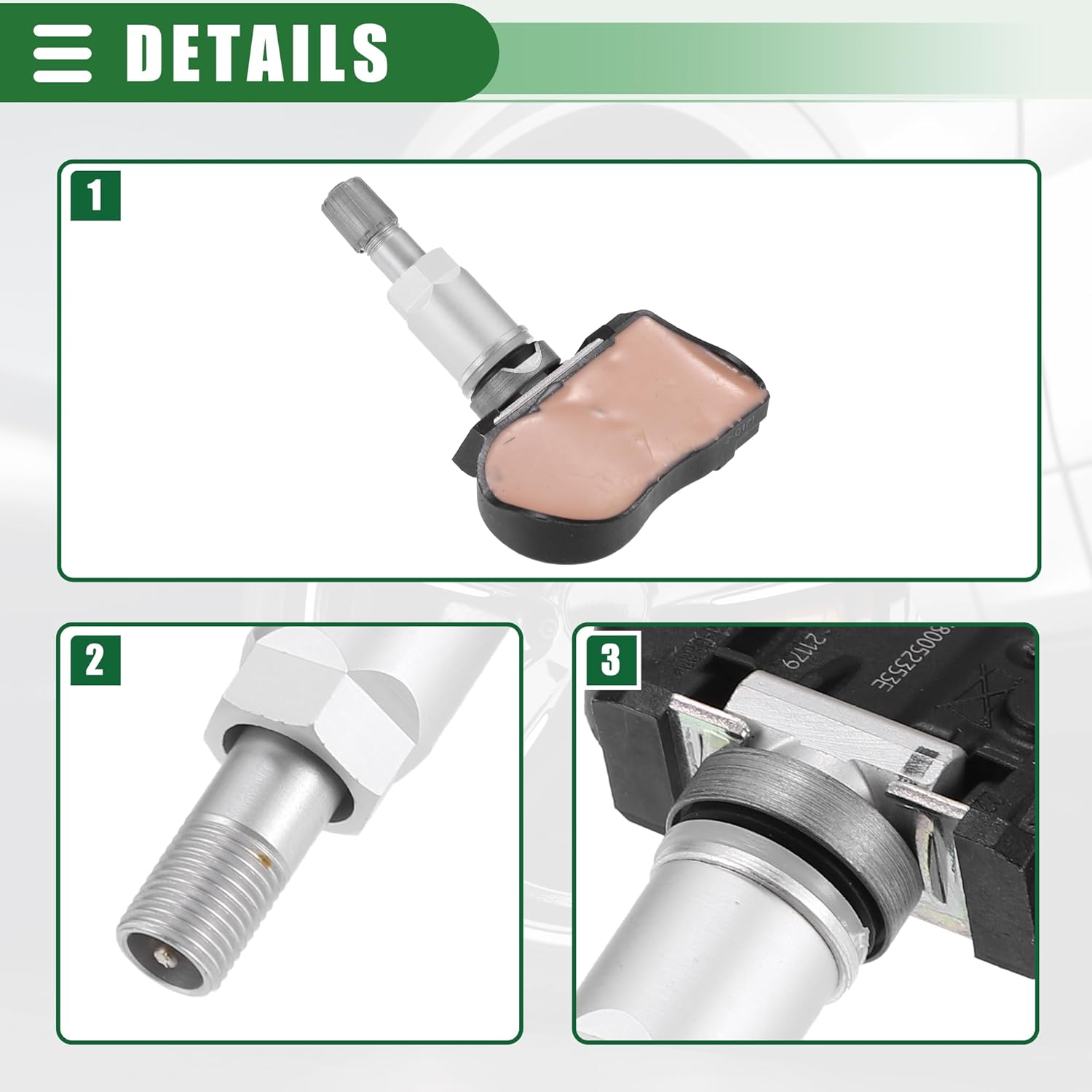 Motoforti Programmed Tire Pressure Sensor, 315MHz TPMS Sensor, for Infiniti Q50 2014 2015, ABS Plastic Metal, No.407004GA0A, Black, 4 Pcs