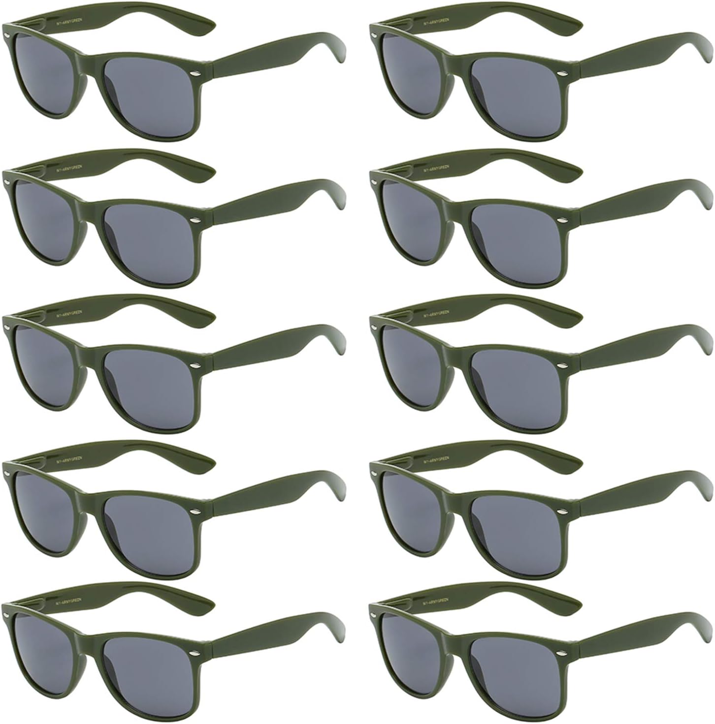 UV Protection Sunglasses Men & Women – Lightweight & Durable Unisex 80’s Retro Shades with Flexible Hinges, Bulk 10-Pack