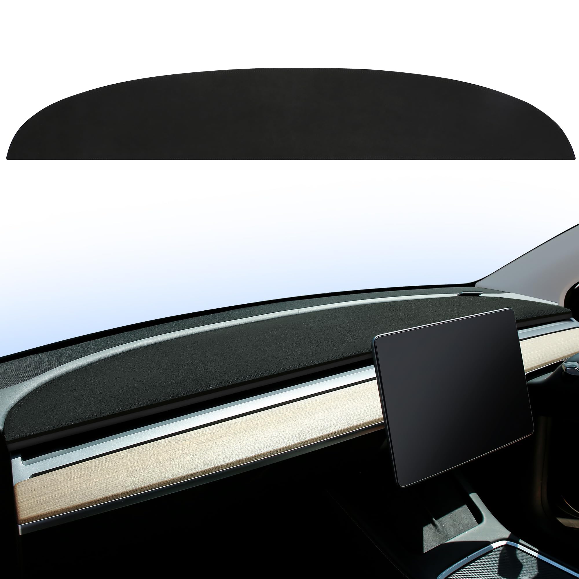 Alfanxi Copertura Bracciolo In Alcantara Italia Per Tesla Model 3 / Model Y - Protezione Interno Nero, Morbida E Traspirante, Installazione Facile Senza Attrezzi - 5