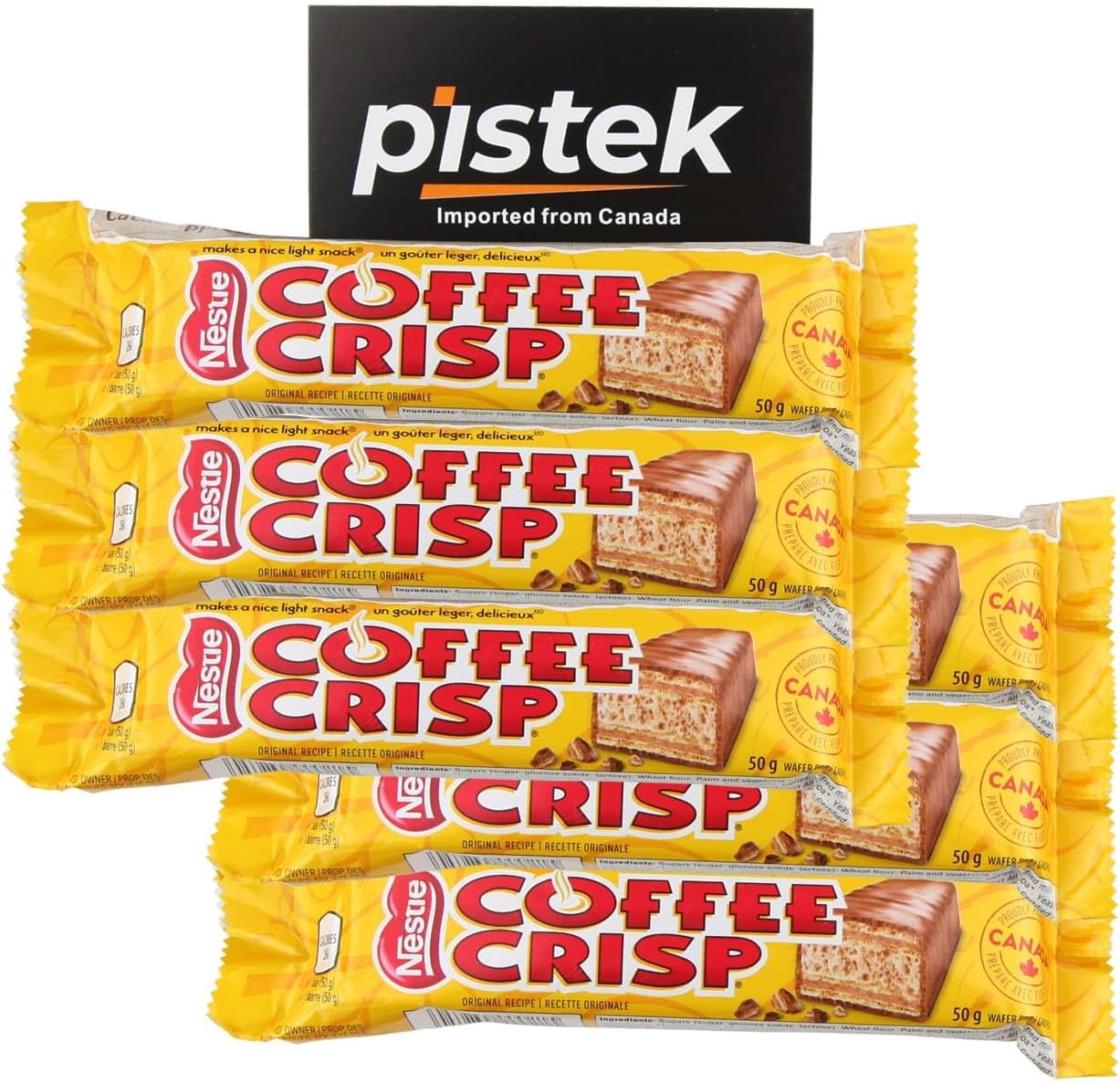 Coffee Crisp Chocolate Candy Bars, Full Size 50g/1.76oz, Shipped from Canada (8 bars)