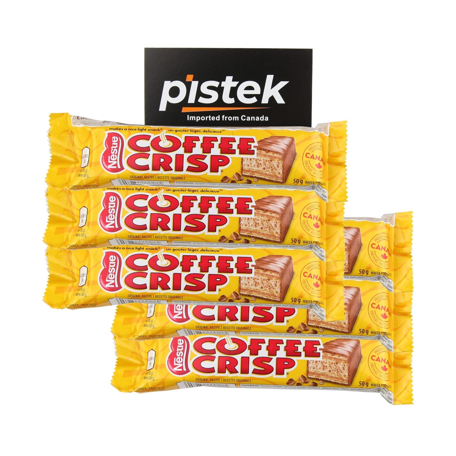 Coffee Crisp Chocolate Candy Bars, Full Size 50g/1.76oz, Shipped from Canada (8 packs)