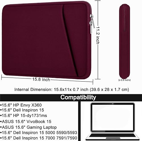 Miniatura 5 de Funda para portátil de 15.6 pulgadas, funda duradera para maletín a prueba de golpes, bolsa portátil para laptop de 15.6 pulgadas, HP Dell Asus