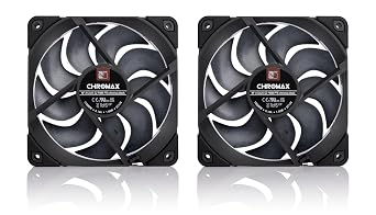 Noctua NF-A12x25 G2 PWM Sx2-PP chromax.Black, High-End Quiet Fans 2x120mm | High Airflow & Static Pressure, Low-Noise 25mm Thick Fans, Speed-Offset 2-Pack, for Coolers/Radiators/Cases, 1800rpm 4-Pin