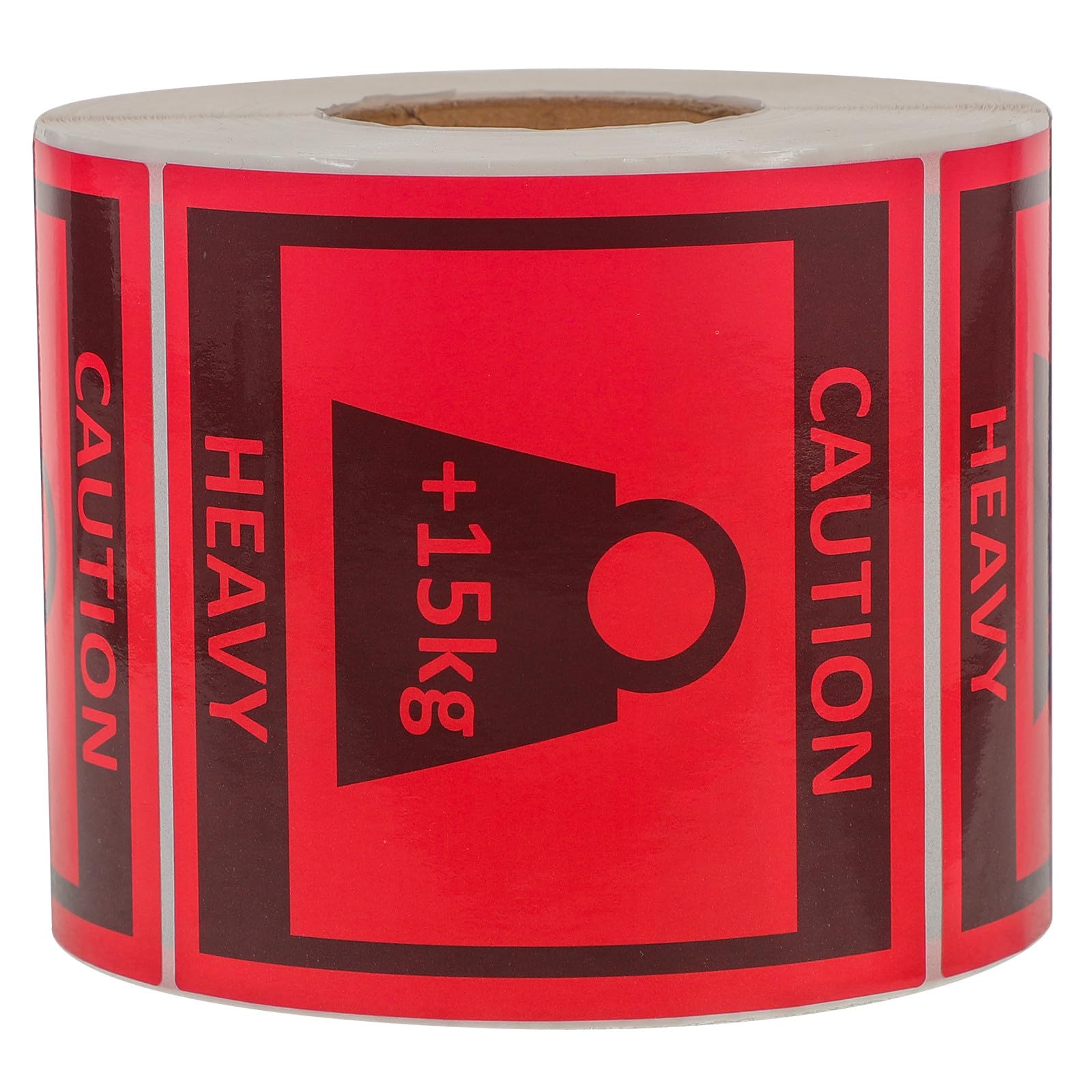 NOLITOY Étiquettes D’Expédition Lourdes Autocollantes Rouges 80X80 MM Rouleau 500 Pièces Étiquette D’Avertissement Transport Industriel Autocollants pour Colis Lourds et Manutention