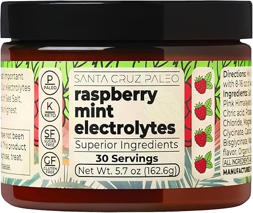 Miniatura 26 de Santa Cruz Paleo Polvo de Electrolitos, Limonada de Mango, Mezcla de Bebida Hidratante Sin Azúcar con Sal Rosa del Himalaya, Sal Marina, Glicinato