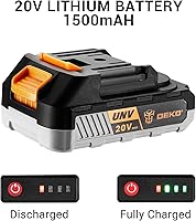 Vista 6 de Taladro eléctrico inalámbrico: Deko Pro - Taladro inalámbrico de 20 V, juego de taladro eléctrico con batería y cargador