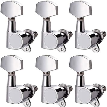 R Guitar String Inline Tuning Pegs Locking Tuners Keys Machine Heads Chrome Lots 6PCS