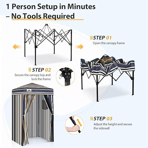 Vista 172 de EAGLE PEAK Flex - Toldo emergente ultra compacto de 4 x 4, refugio solar, vestidor, toldo portátil de privacidad tipo cabana para piscina, sesiones