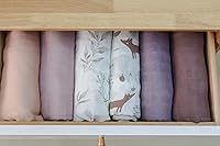 Vista 8 de Little Jump Manta de muselina para bebé, manta suave y sedosa para bebé, manta suave para recibir bebé, manta neutra (paquete de 2, mora)